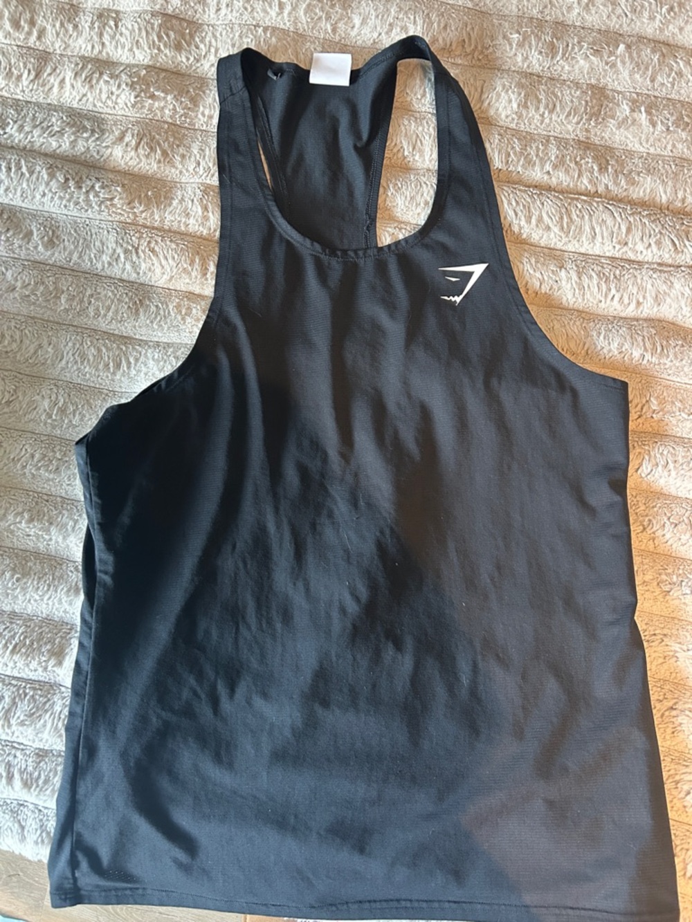 Gymshark Black Racerback Training Tank with White Logo